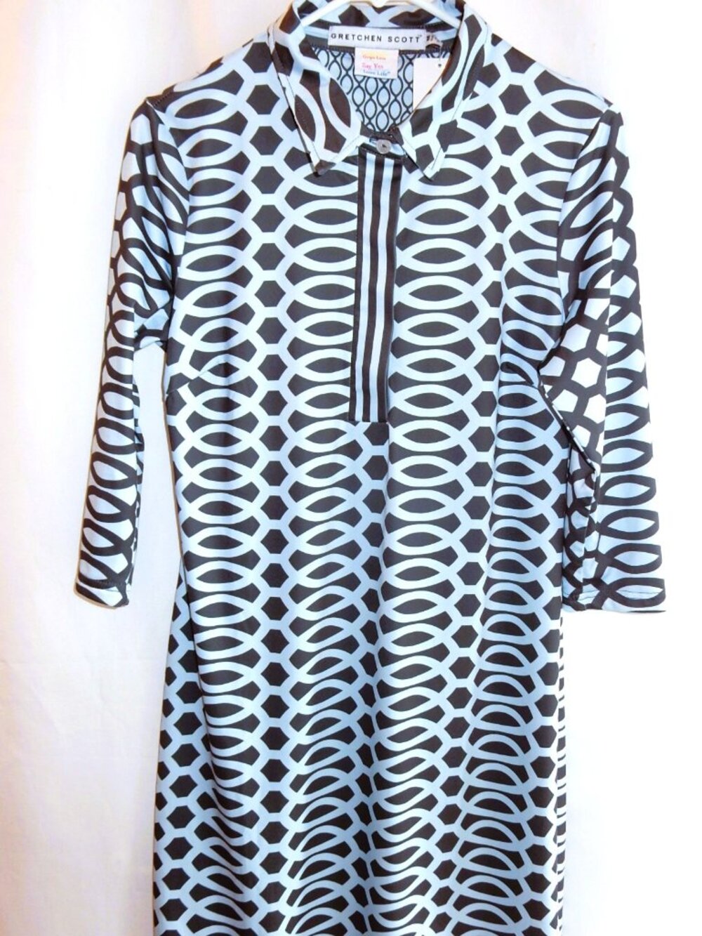 Gretchen Scott Designs Blue & Charcoal Knit Dress in Size M